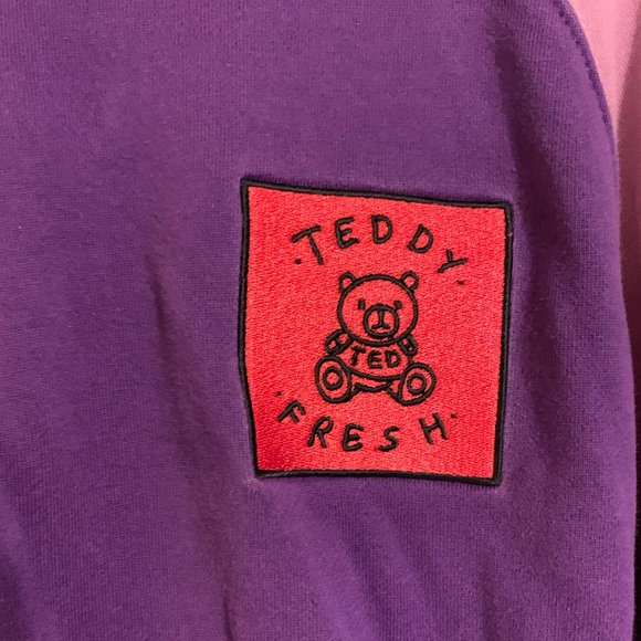 Teddy Fresh Mens hoodie size Large colorblock heavyweight - Picture 4 of 10